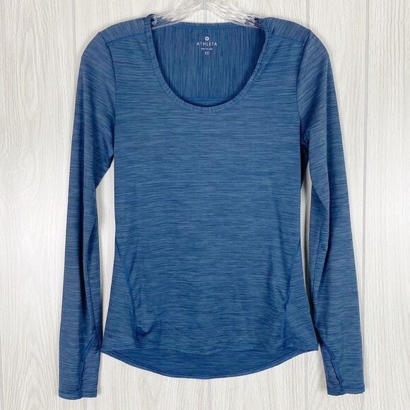Athleta Tops - Athleta | Blue Shadow Stripe Chi Long Sleeve Size XS